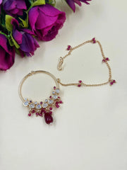 Traditional Rajasthani red Polki Kundan Nath | Designer Nose Ring