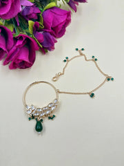 Traditional Bridal Green Polki Kundan Nathni Designs | Nose Ring