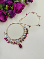 Traditional Designer Oversize Red Kundan Nose Ring | Nathni | Nath For Women