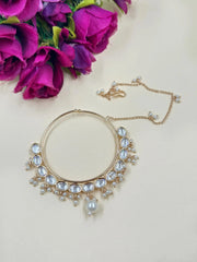 Traditional Designer Oversize Bridal Kundan Nose Ring | Nathni | Nath