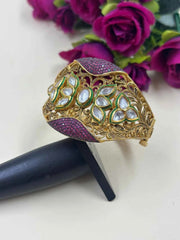 Traditional Artificial Broad Antique Kundan Bracelet