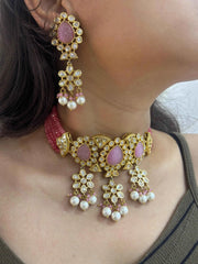 Exclusive Polki Kundan And Beads Choker Necklace Set For Weddings And Parties