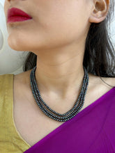 Triple Layered Fresh Water Original Grey Pearl Beads Necklace For Women