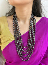 Multi Layered Semi Precious Long Garnet Beads Necklace For Women | Gemstone Beaded Necklaces