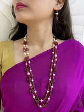 Designer Freshwater Pearls And Hydro Pink Tourmaline Beaded Necklace Set For Women