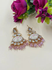 Traditional Meenakari Kundan Dangler Earrings For Women - Party And Wedding Wear