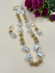 Fancy Beaded Pearls Necklace Set - Party And Festive Beaded Pearl Jewellery