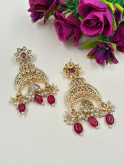 Contemporary Polki Kundan Earrings For Women - Festive And Party Wear