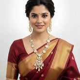 Ananyaa Rose Gold Polish Polki Kundan Wedding Jewellery Set By Gehna Shop