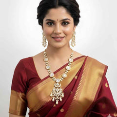 Ananyaa Rose Gold Polish Polki Kundan Wedding Jewellery Set By Gehna Shop