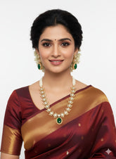 Misha Antique Mossanite Polki Necklace Set By Gehna Shop