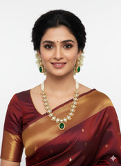 Misha Antique Mossanite Polki Necklace Set By Gehna Shop