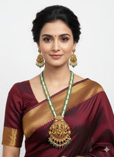 Antique Long Lord Ganpati Temple Jewellery Necklace Set