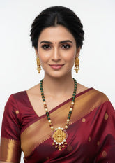 Gold Plated South Indian Lakshmi Devi Temple Jewellery Necklace Set By Gehna Shop