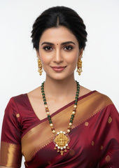 Gold Plated South Indian Lakshmi Devi Temple Jewellery Necklace Set By Gehna Shop