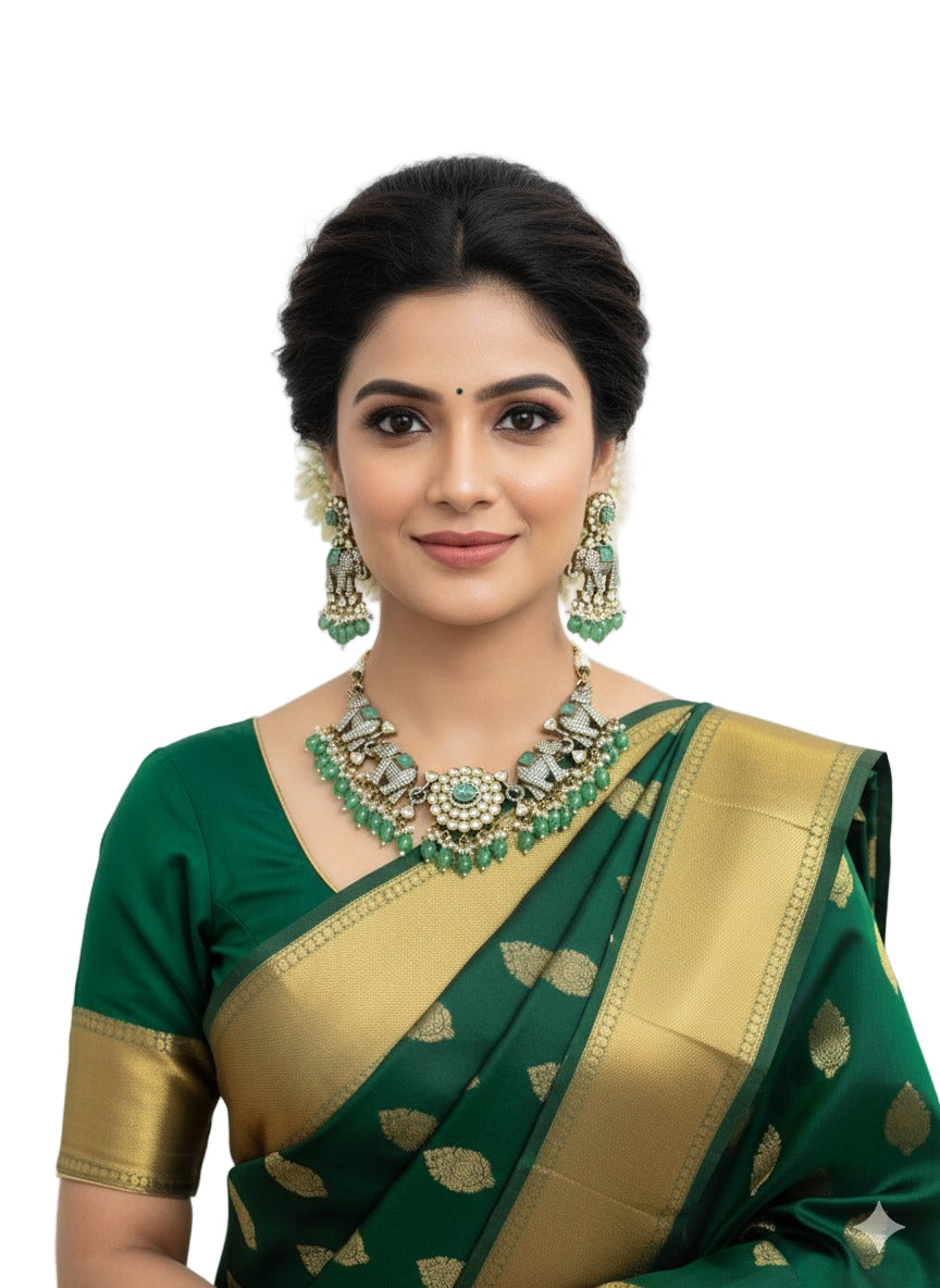 Akira Antique Victorian Elephant Jewelry Necklace Set For Women