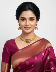 Pallavi Gold Plated Designer Antique Jewellery Hasli Necklace Set By Gehna Shop