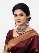 Aazba Designer AD Victorian Choker Necklace Set By Gehna Shop