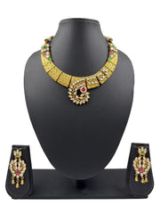 Rishu Gold Plated Artificial Antique Jewellery Necklace Set