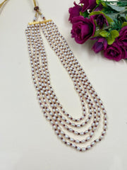 Multi-Layered Kalki Shape Freshwater Pearls Beaded Necklace For Women