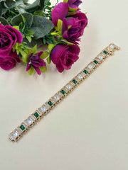 Rose Gold Plated Polki Kundna Gajra Bracalet For Women - Traditional Bracelets