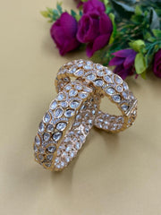 Sugandha Designer Leaf Shape Polki Kundan Kada Bangles Set By Gehna Shop