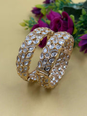 Sugandha Designer Leaf Shape Polki Kundan Kada Bangles Set By Gehna Shop