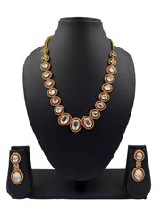 Aarya Designer Red Polki Wedding Necklace Set By Gehna Shop