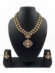 Aliza Victorian Polki Layered Necklace Set For Women By Gehna Shop Victorian Necklace Sets