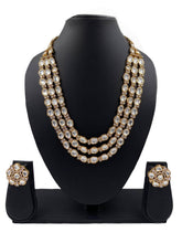 Amukta Three Layer Uncut Polki Necklace Set | Polki Jewellery Kundan Necklace Sets