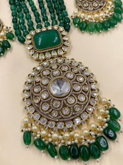 Amulaya Heavy Quality Long Victorian Kundan Polki Necklace Set For Weddings Victorian Necklace Sets