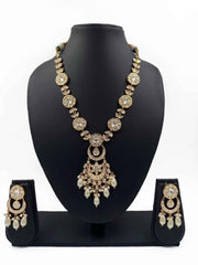 Ananyaa Rose Gold Polish Polki Kundan Wedding Jewellery Set By Gehna Shop