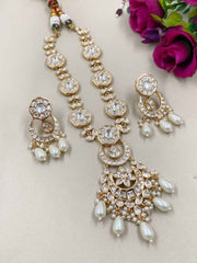 Ananyaa Rose Gold Polish Polki Kundan Wedding Jewellery Set By Gehna Shop