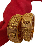 Antique Gold Lakshmi Devi Bangles By Gehna Shop Antique Golden Bangles