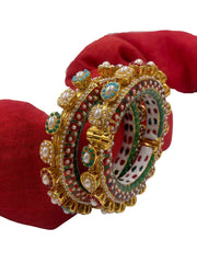 Beautiful Multi Color Meenakaari Pearls Pacheli Wedding Bangles By Gehna Shop Bangles