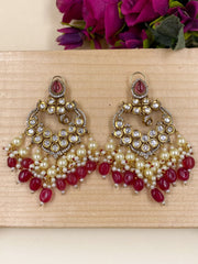 Designer Antique AD And Kundan Chandbali Earrings For Weddings Earrings