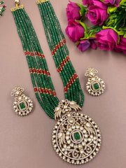 Designer Antique Kundan Polki Pendant Necklace Set By Gehna Shop Victorian Necklace Sets