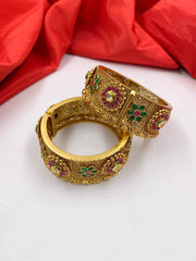 Designer Antique Look Golden Paatla Bangles For Ladies By Gehna Shop