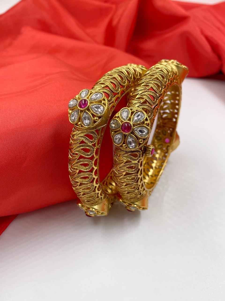 Designer Antique New Golden Look Paatla Bangles For Ladies By Gehna Shop
