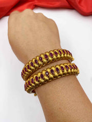 Designer Antique One Gram Gold Look Kangan Bangles For Ladies By Gehna Shop
