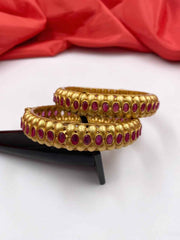 Designer Antique One Gram Gold Look Kangan Bangles For Ladies By Gehna Shop