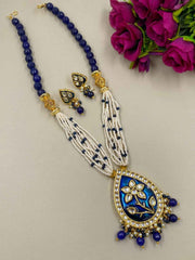 Designer Blue Meenakari Necklace Set For Ladies By Gehna Shop
