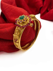 Designer Gold Plated Openable Antique Golden Kada Bracelet
