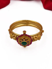 Designer Gold Plated Single Openable Antique Golden Kada Bracelet For Ladies By Gehna Shop Bracelets