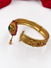 Designer Gold Plated Single Openable Antique Golden Kada Bracelet For Ladies By Gehna Shop Bracelets
