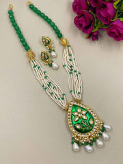 Designer Green Meenakari Necklace Set For Ladies By Gehna Shop