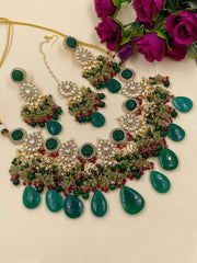 Designer Handcrafted Hevy Kundan Bridal Necklace Set By Gehna Shop