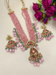 Designer Handcrafted Fine Meenakari Long Necklace Sets For Weddings