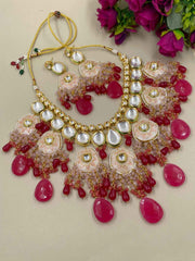 Designer Handcrafted Heavy Kundan And Meenakari Bridal Necklace Set