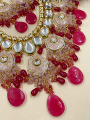 Designer Handcrafted Heavy Kundan And Meenakari Bridal Necklace Set